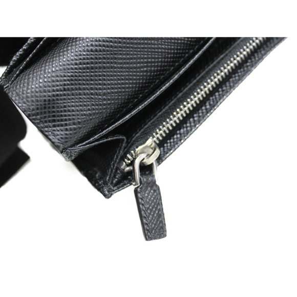 Prada Bi-fold Long Wallet Leather Black - Picture 10 of 11